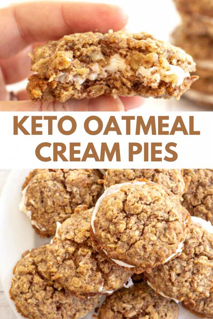 pinterest image for keto oatmeal cream pies
