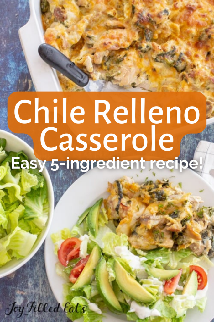 pinterest image of the keto chile relleno casserole