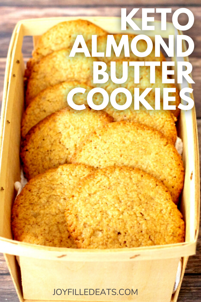 pinterest image for keto almond butter cookies