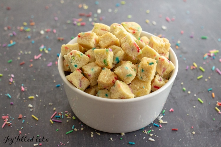a bowl with tiny sugar cookie bites