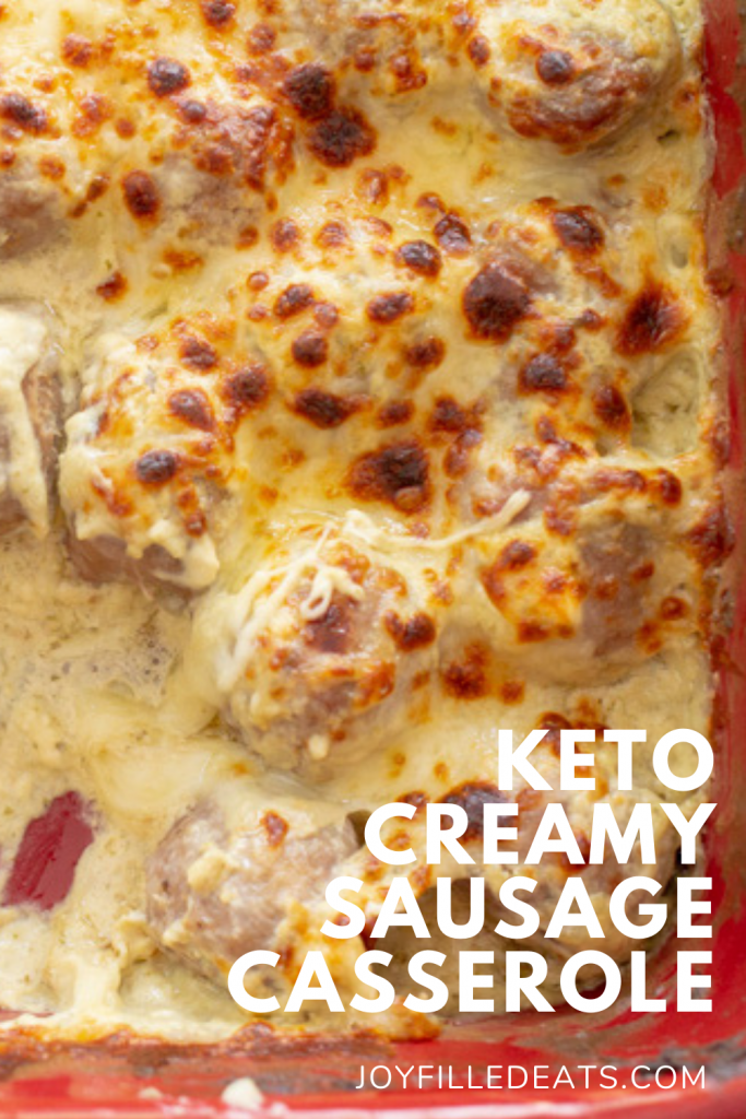 pinterest image for baked sausage recipe
