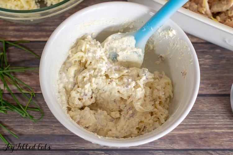 mixing bowl with creamy sauce