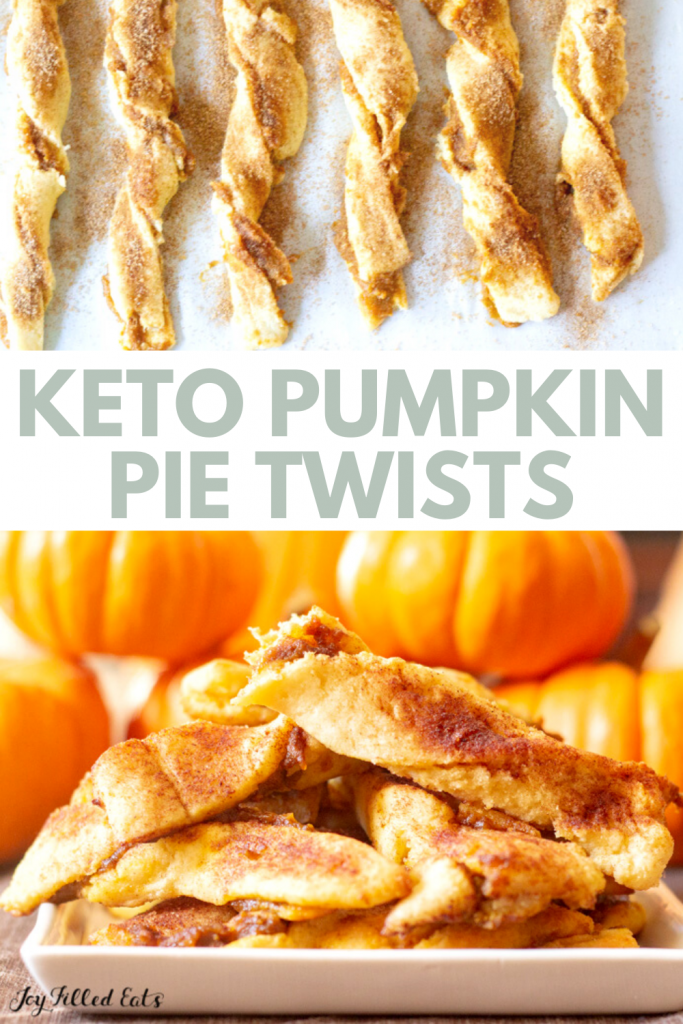 pinterest image for keto pumpkin twists