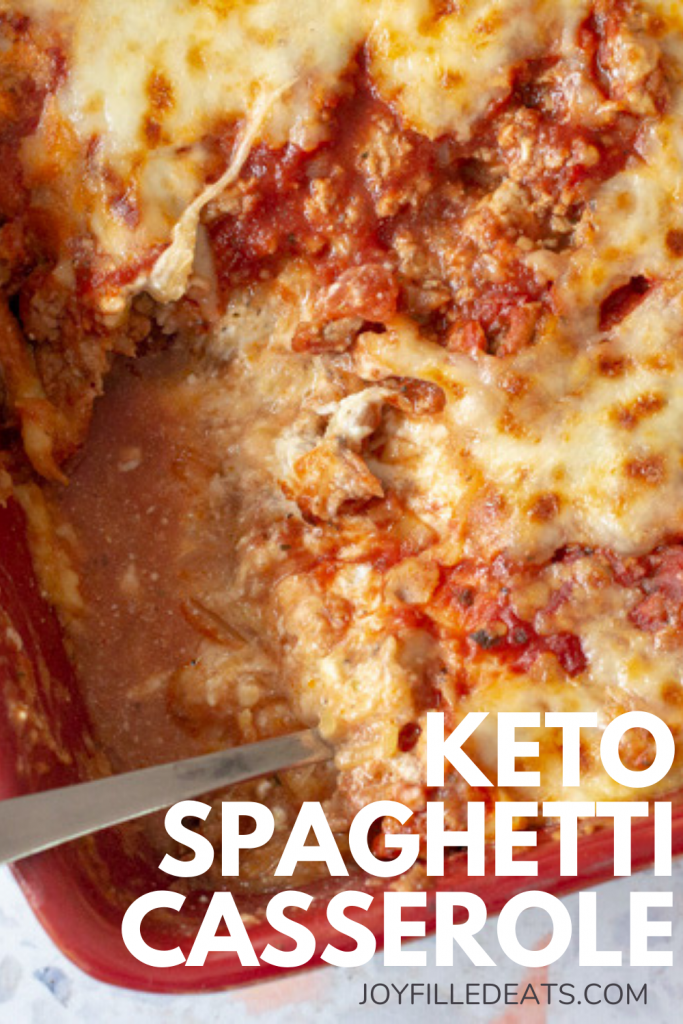 pinterest image for keto spaghetti casserole