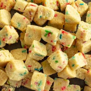 tiny cubes of funfetti cookie bites