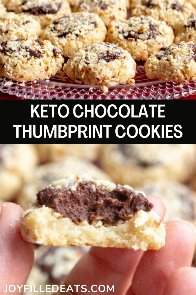 pinterest image for chocolate thumbprint cookies