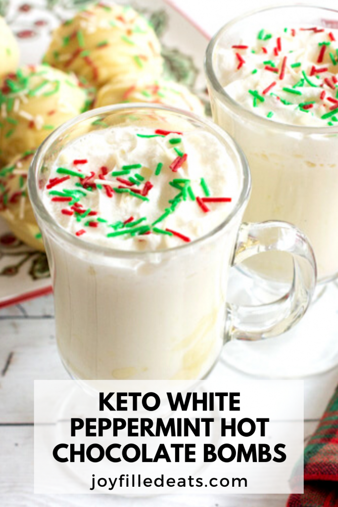 pinterest image for white hot chocolate bombs