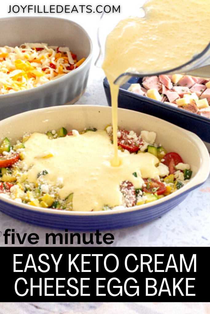 pinterest image for keto egg bake with cream cheese