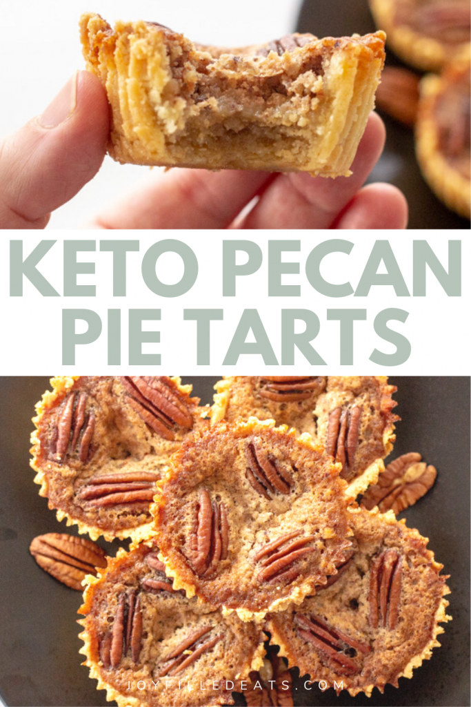pinterest image for low carb pecan pie tarts