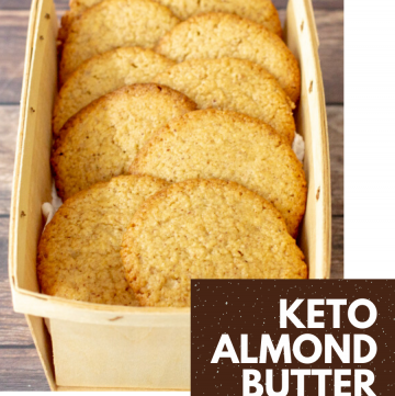 keto almond butter cookies in a basket