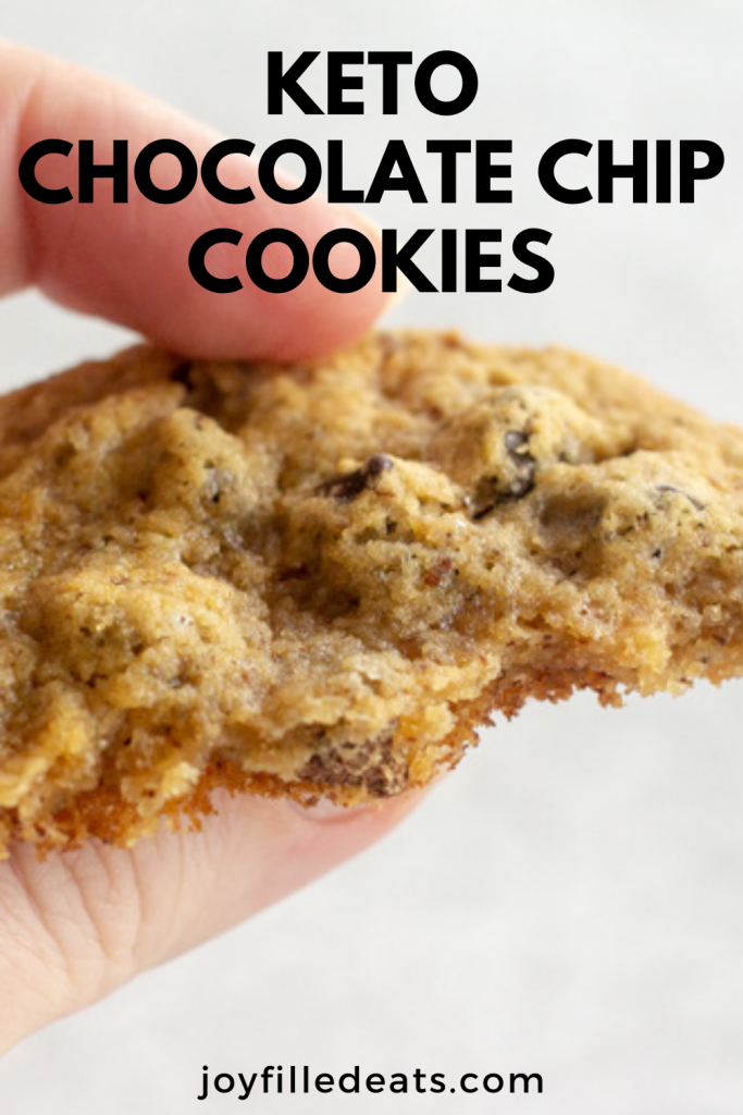 pinterest image for keto almond flour chocolate chip cookies