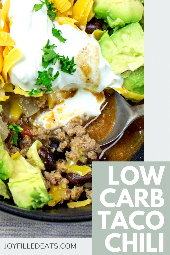 pinterest image for low carb turkey chili