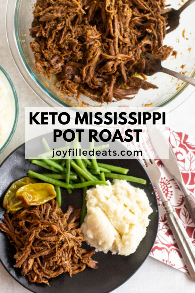 pinterest image for keto Mississippi pot roast
