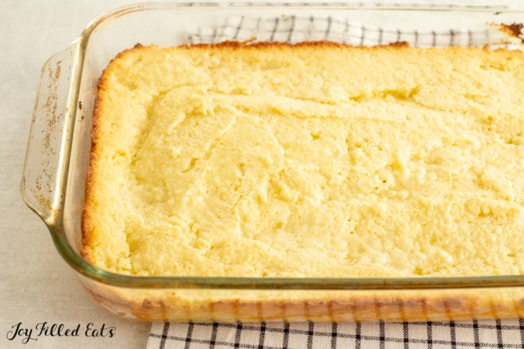 9 x 13 baking dish with gooey butter cake