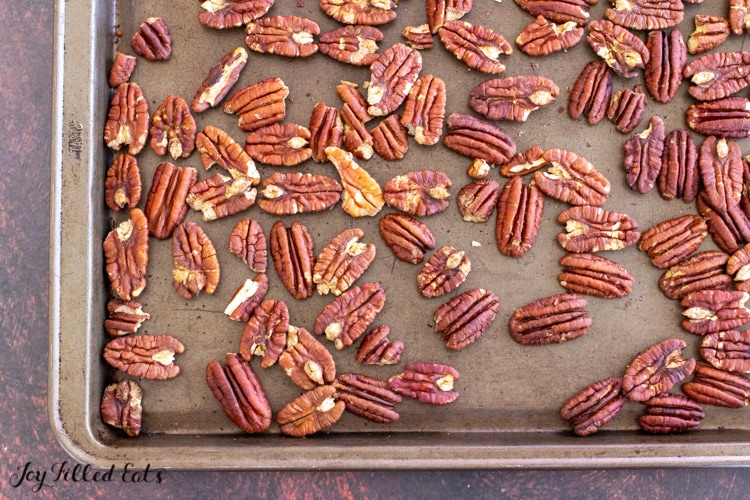 pecans on a cooking sheet