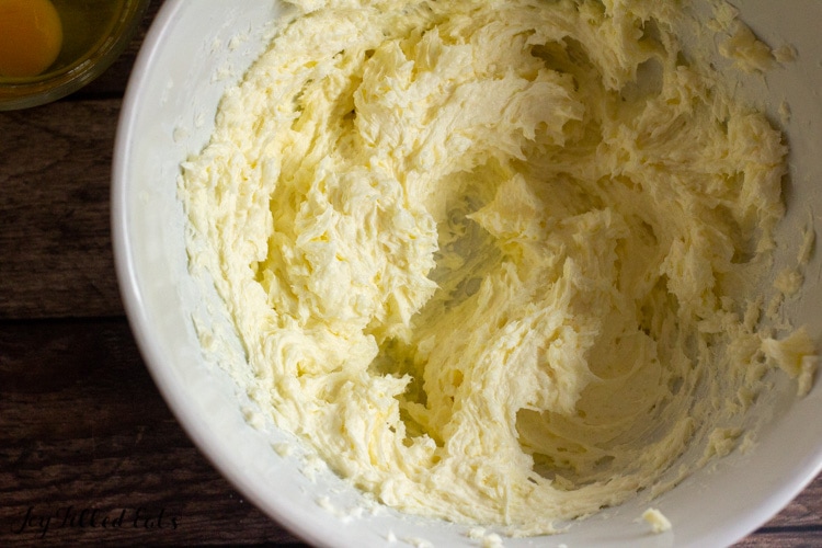 creamed butter in a bowl