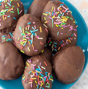 plate of sugar free cookie dough eggs