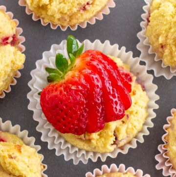 keto strawberry muffins in wrappers