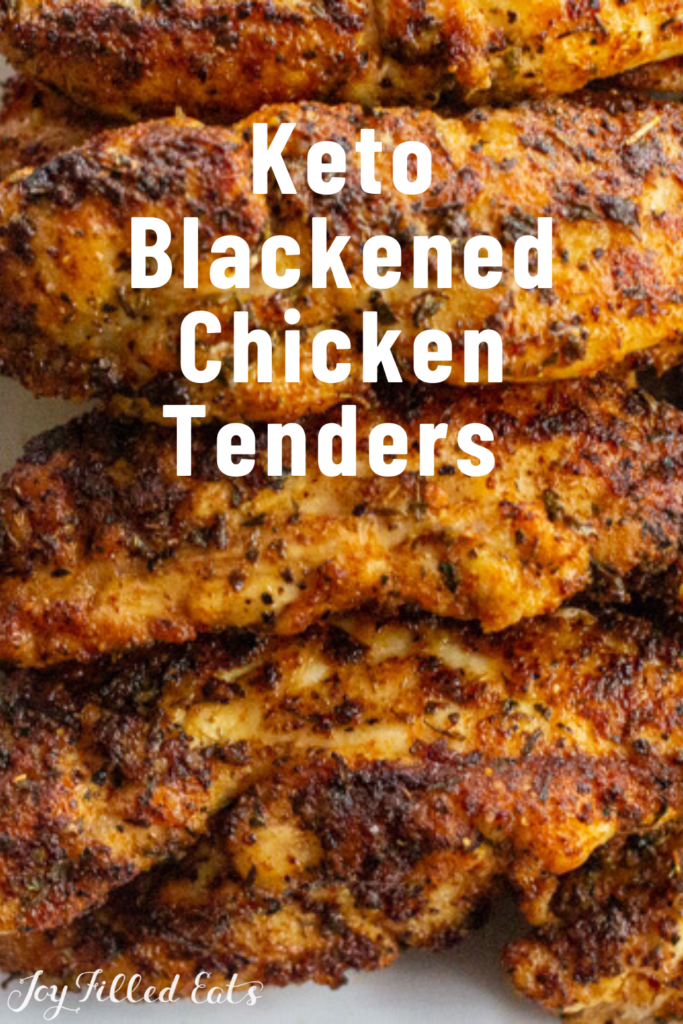 pinterest image for blackened chicken tenders