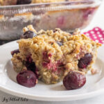 plate with baked cherry oatmeal