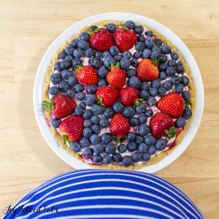 cottage cheese cheesecake topped with berries
