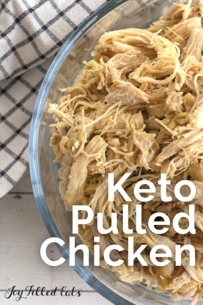 pinterest image for keto pulled chicken
