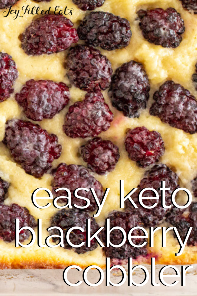 pinterest image for keto blackberry cobbler