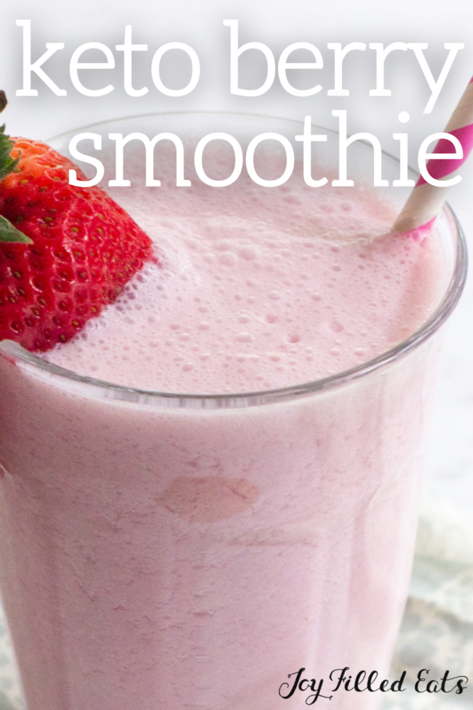 pinterest image for keto berry smoothie
