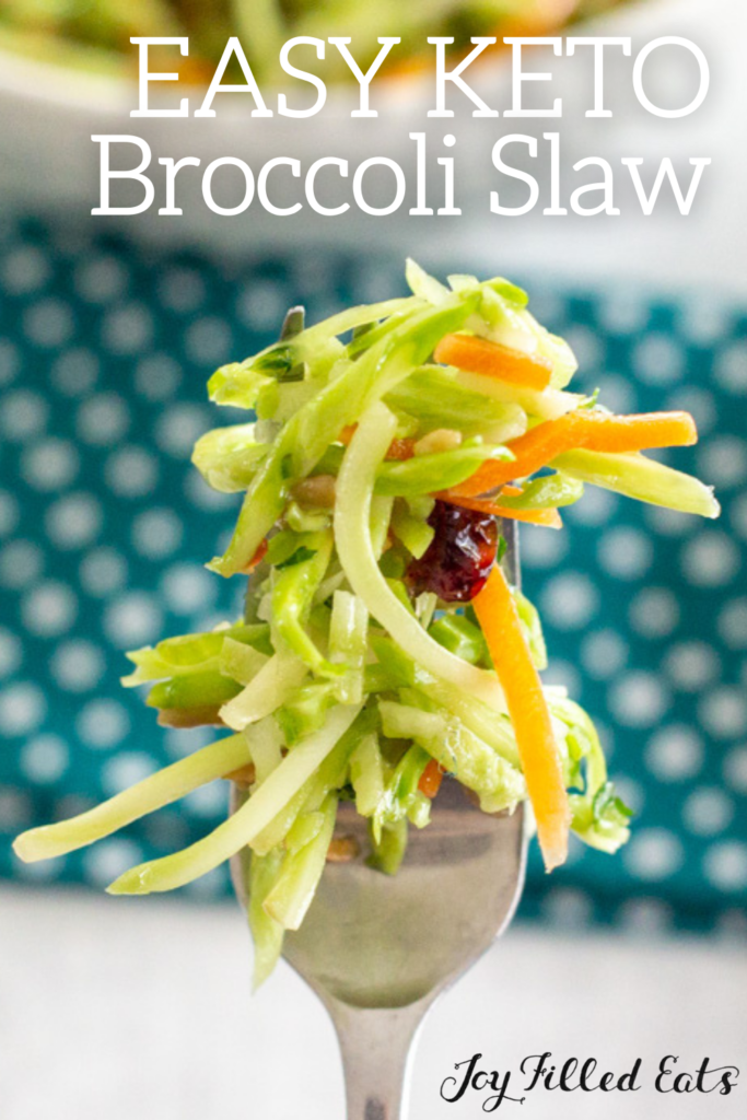 pinterest image for keto broccoli slaw