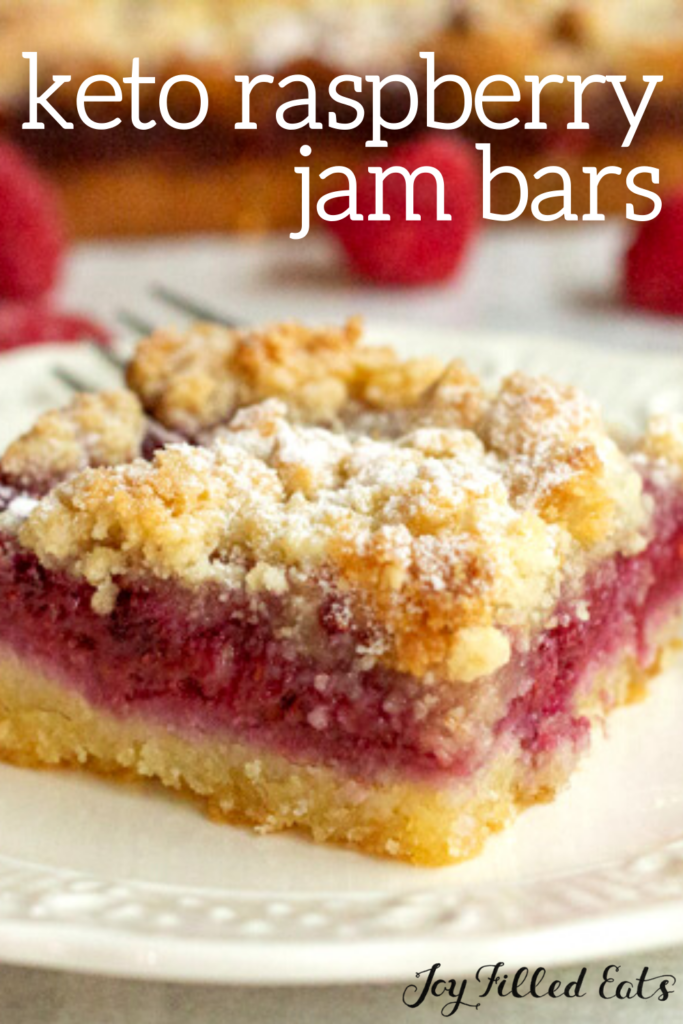 pinterest image for keto raspberry jam bars
