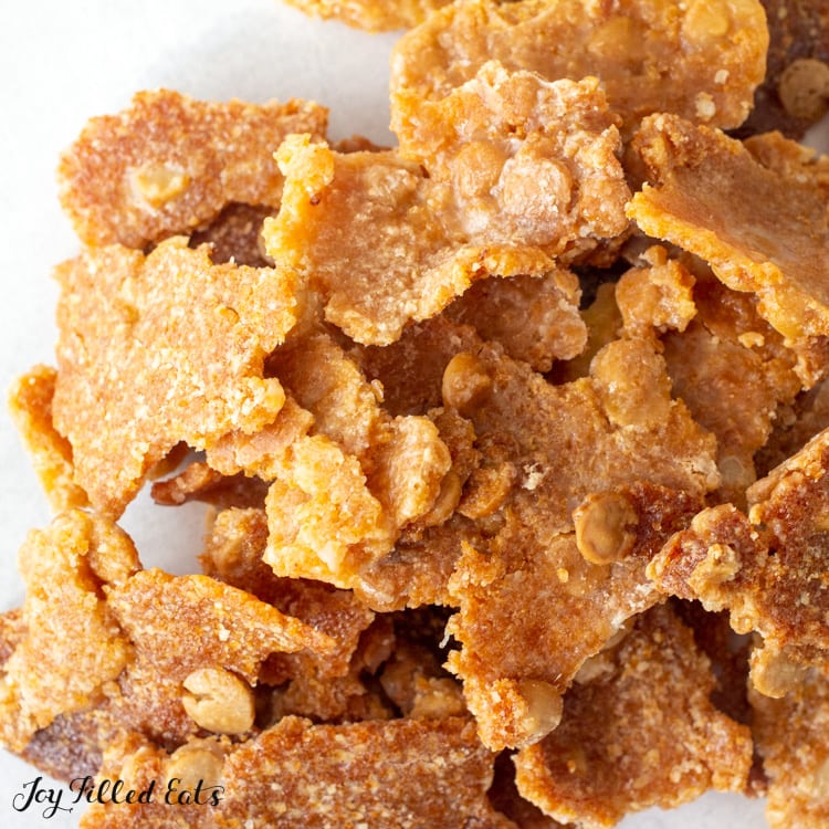 close up of pieces of keto blondie brittle