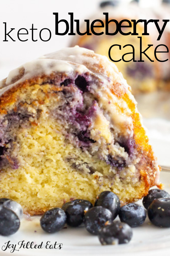 pinterest image for keto blueberry cake