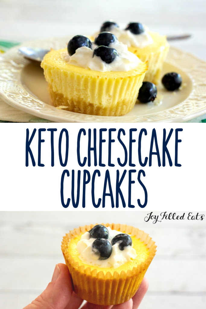 pinterest image for keto cheesecake cupcakes