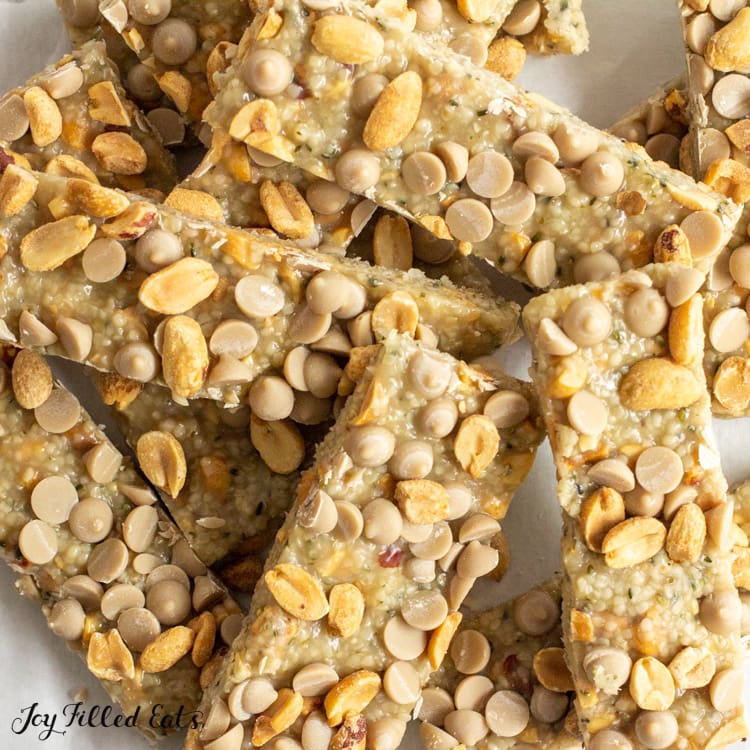 close up of a pile of keto protein bars