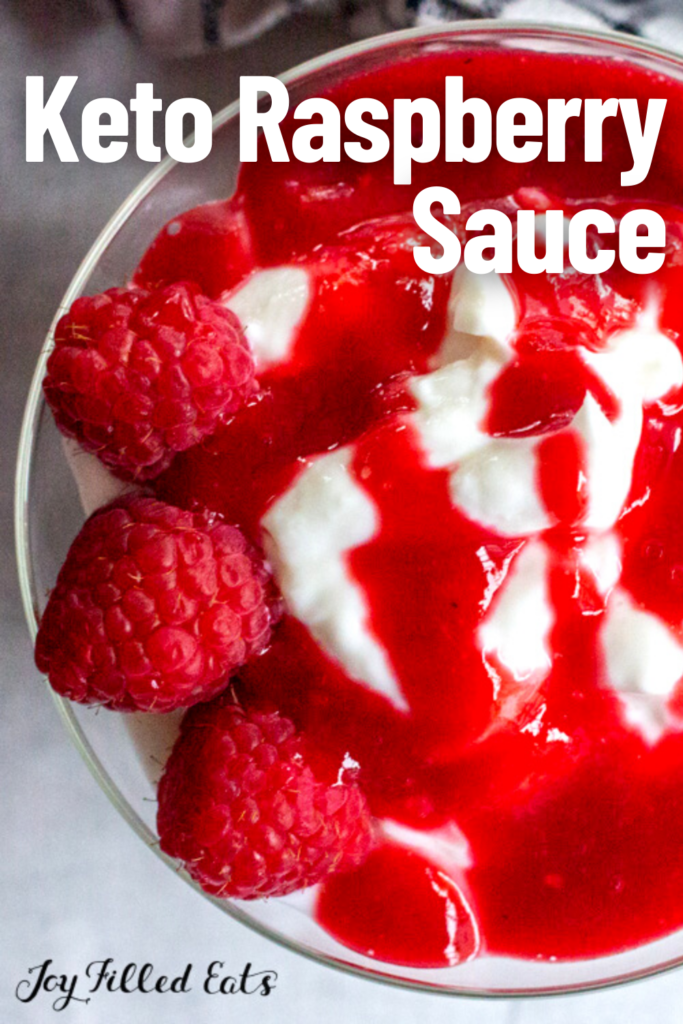 pinterest image for keto raspberry sauce
