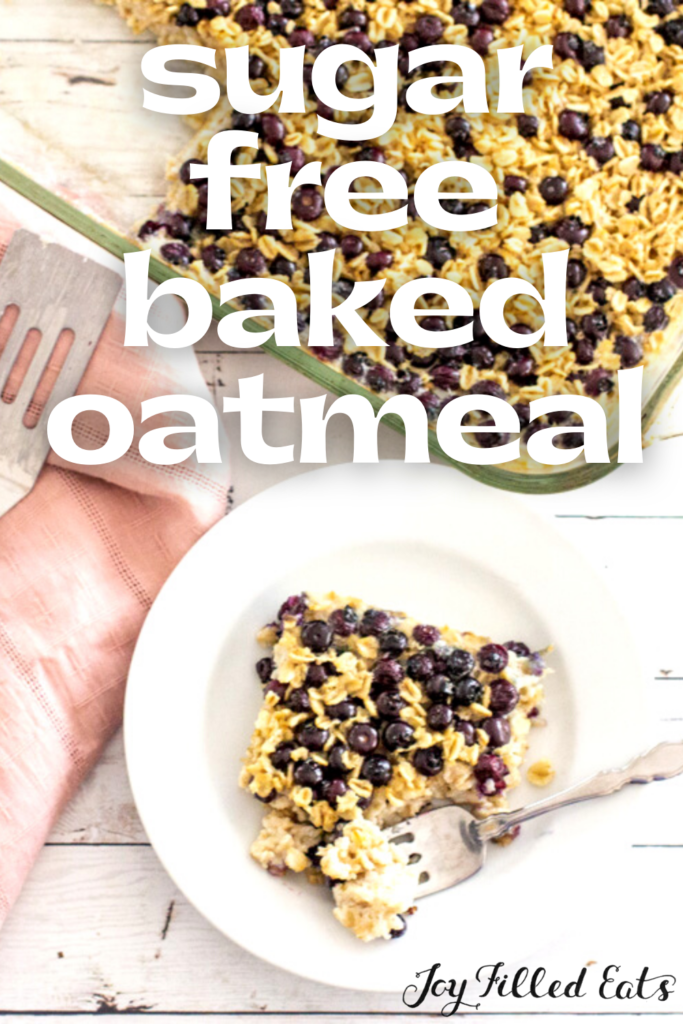 pinterest image for sugar free baked oatmeal