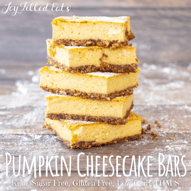 stack of pumpkin cheesecake bars