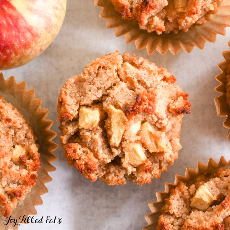 keto apple muffins with and without liners