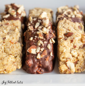 keto biscotti with chocolate and almonds
