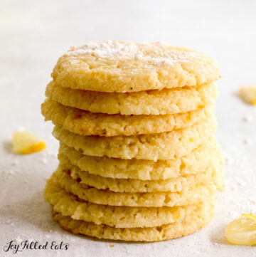 stack of keto lemon cookies