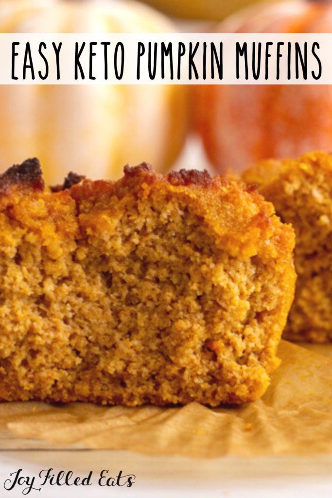 pinterest image for keto pumpkin muffins