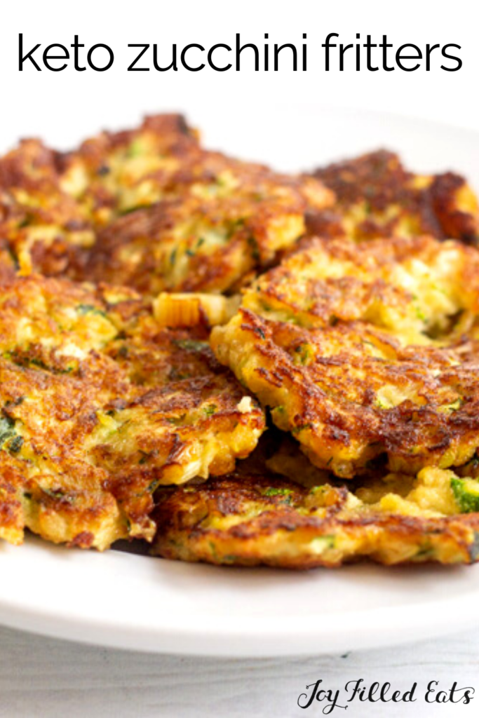 pinterest image for keto zucchini fritters