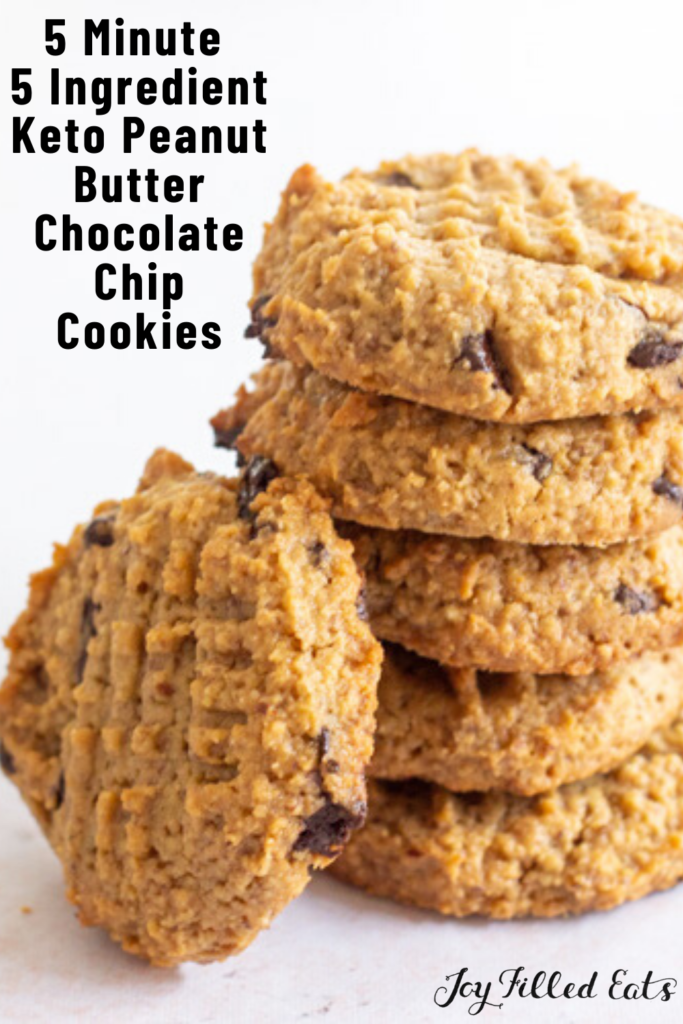 pinterest image for Keto Peanut Butter Chocolate Chip Cookies