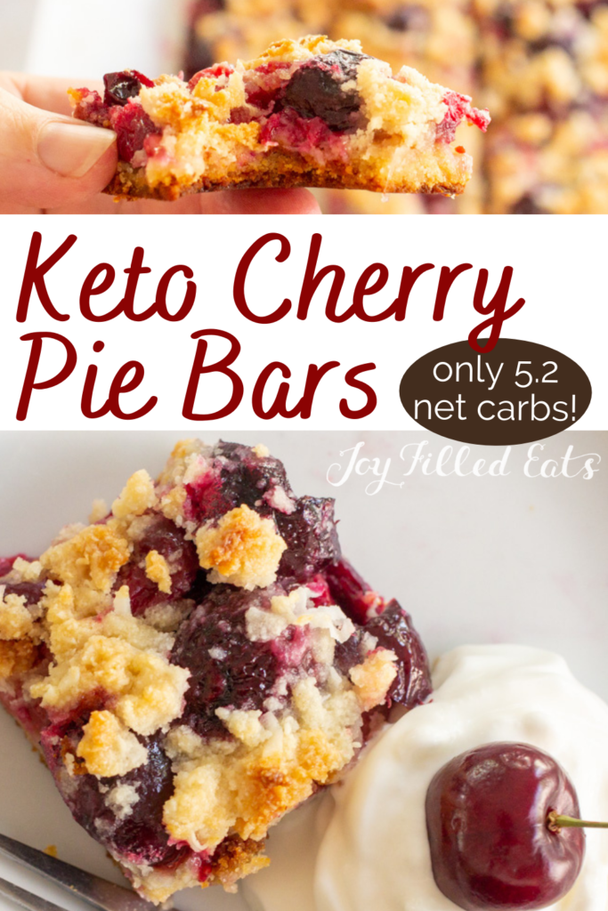 pinterest image for keto cherry pie bars