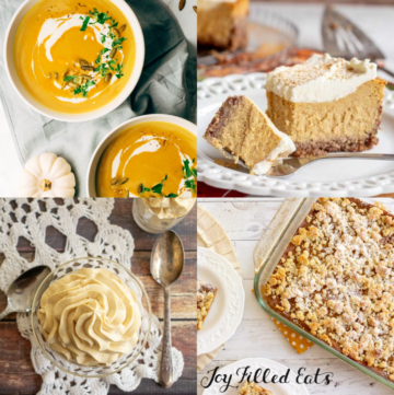collage of keto pumpkin recipes