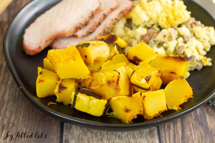 cut up squash on plate