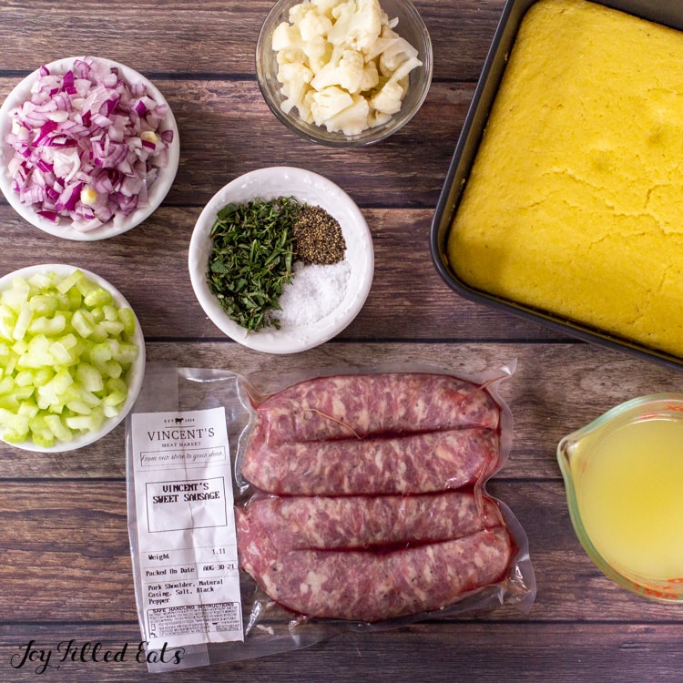 ingredients for keto sausage stuffing