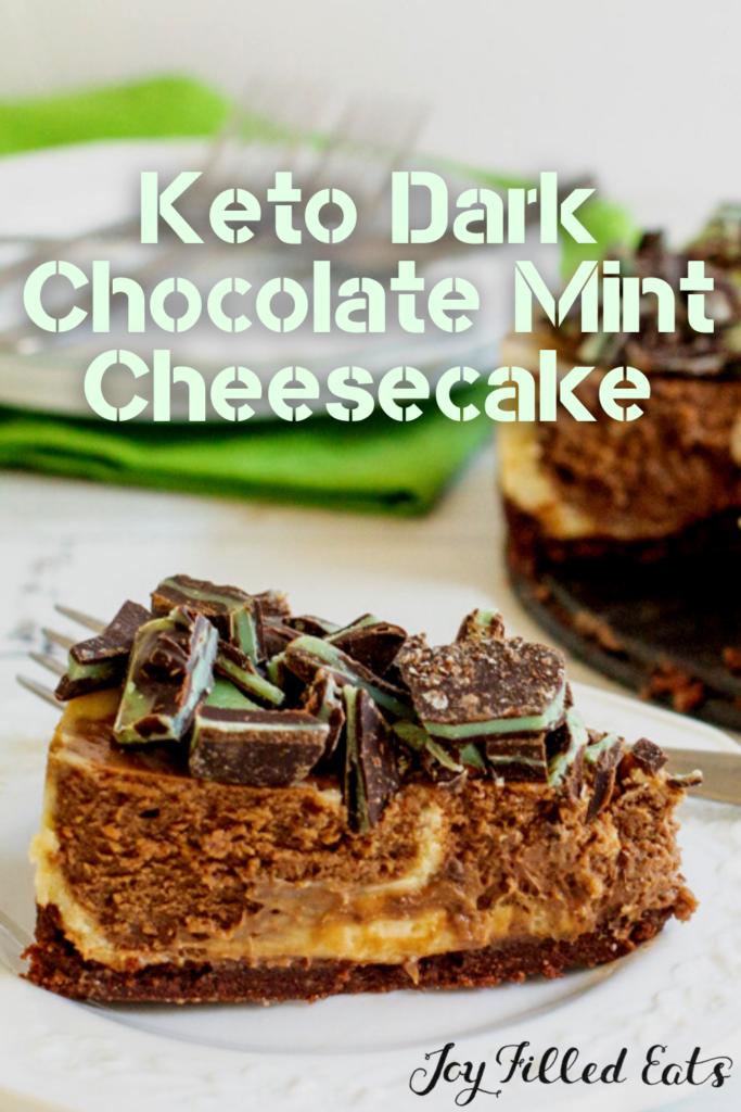 pinterest image for Dark Chocolate Mint Cheesecake
