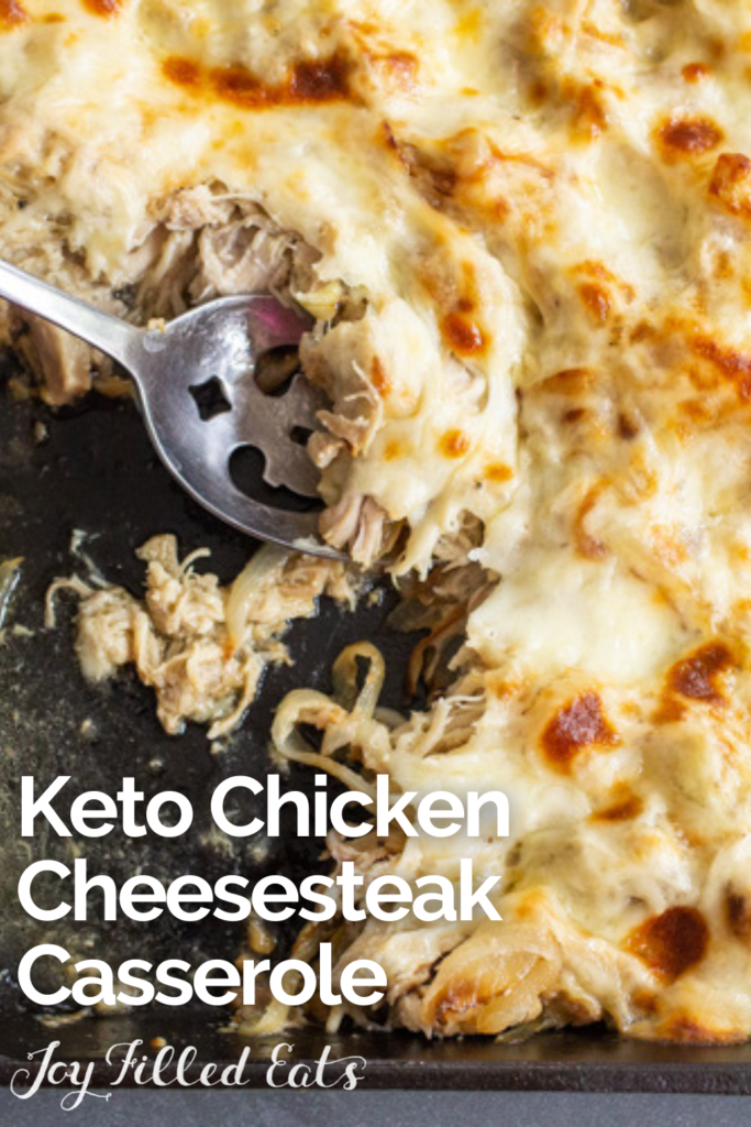 pinterest image for Keto Philly Cheesesteak Casserole (1)