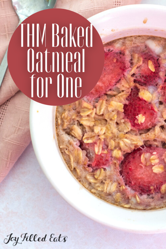 pinterest image for single serve baked oatmeal